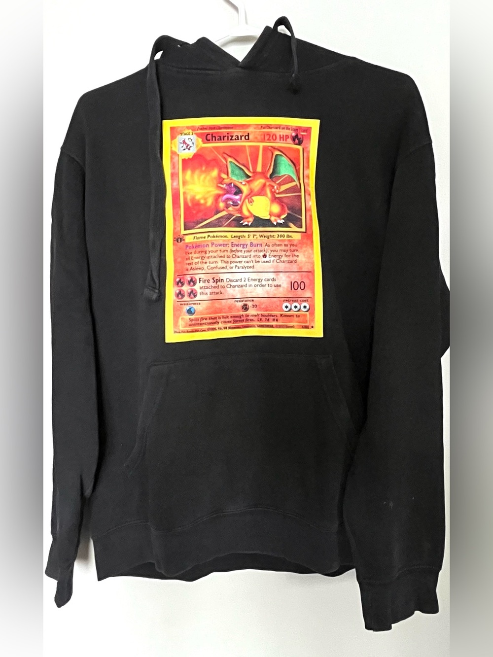 Black bootleg Charizard Graphic Hoodie Sweatshirt